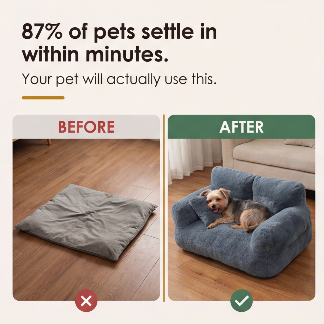 Pawluna™ – Plush Pet Sofa with Washable Cover