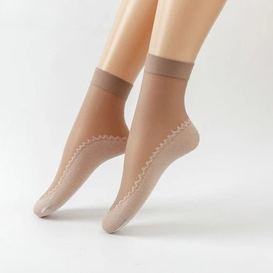 Feeluxe™ - Silky Anti-Slip Cotton Socks (5+5 Free)
