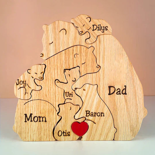 Cubunity™ – Personalized Wooden Bears Family Puzzle Gifts (50% Off)