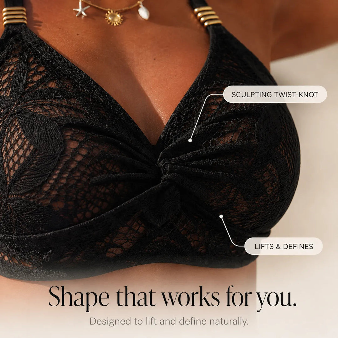 Marella – Lace-like Twist-Knot High-Waist Bikini Set