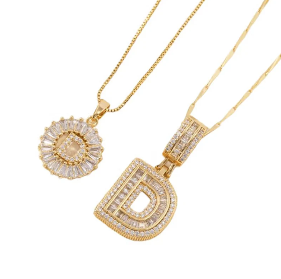 Luneria™ - Two-Piece Initial Pendant Necklace Set