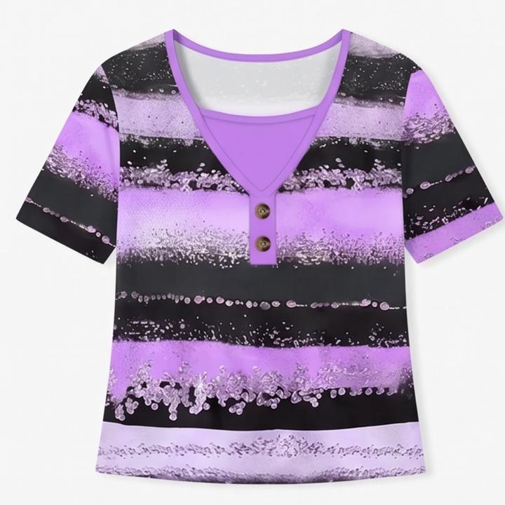 Vesper™ — Flowy Watercolor Henley for Easy Summer Style