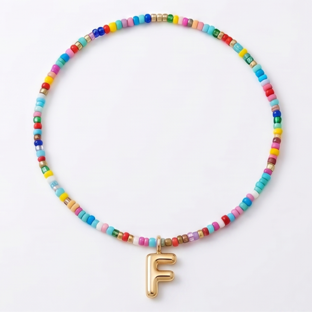 Liora™ Colorful Beaded Initial Necklace