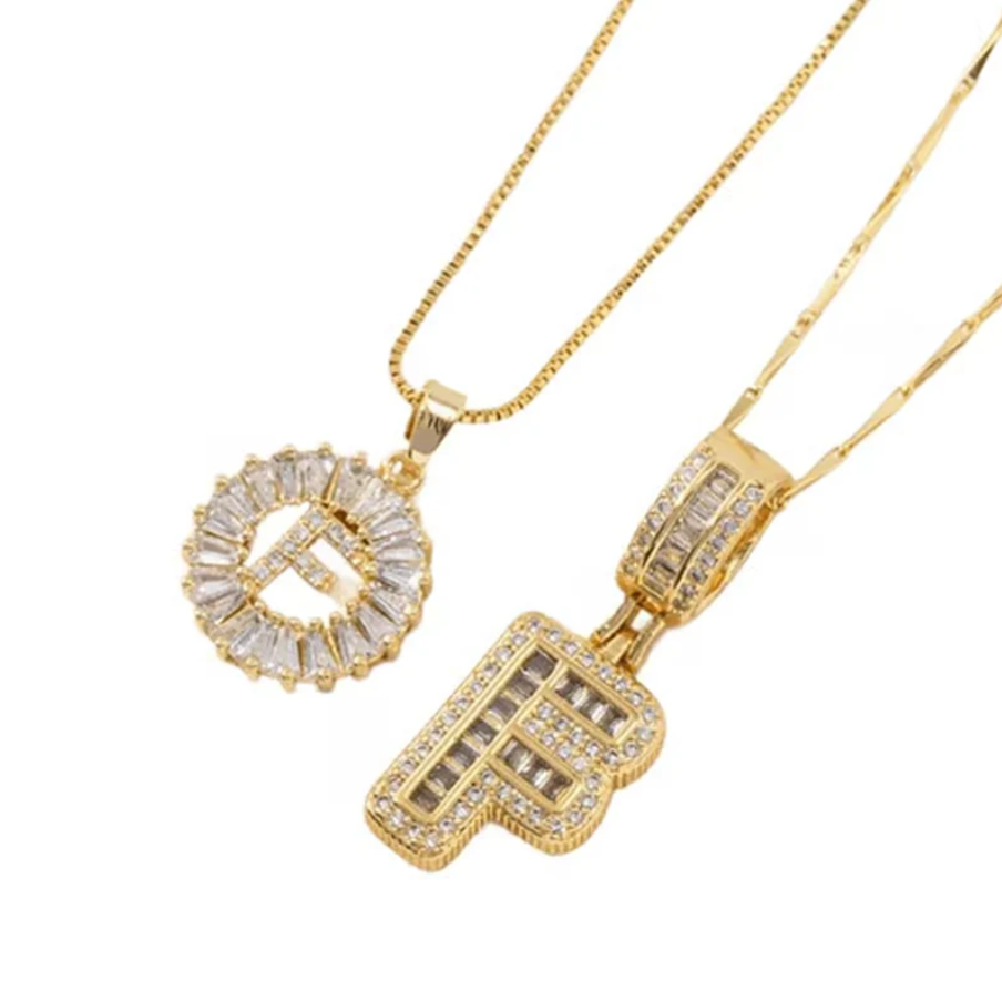 Luneria™ - Two-Piece Initial Pendant Necklace Set