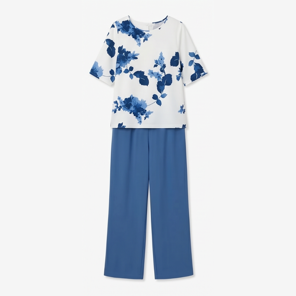 Avery™ Floral Top & Wide-Leg Pants Set