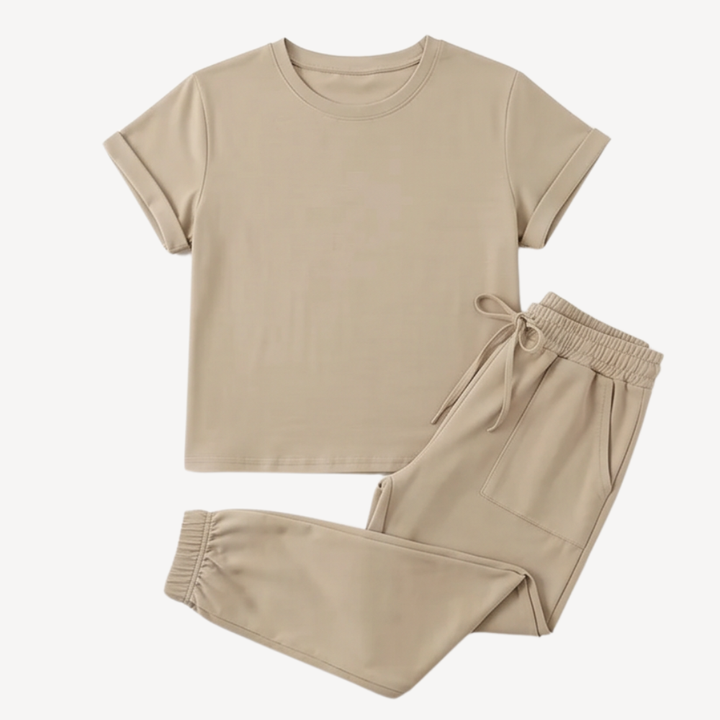 Lunavia™ – Matching Tee & Jogger Set with Pockets