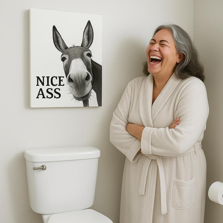 Gigglery™ – Funny Donkey Bathroom Wall Art