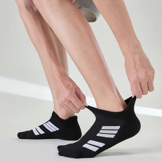 Plyro™ – Cushioned Anti-Slip Ankle Socks (5 Pairs)