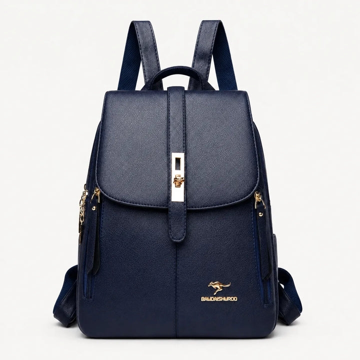 Marabella – Backpack with Twist-Lock Flap and Rose-Gold Hardware