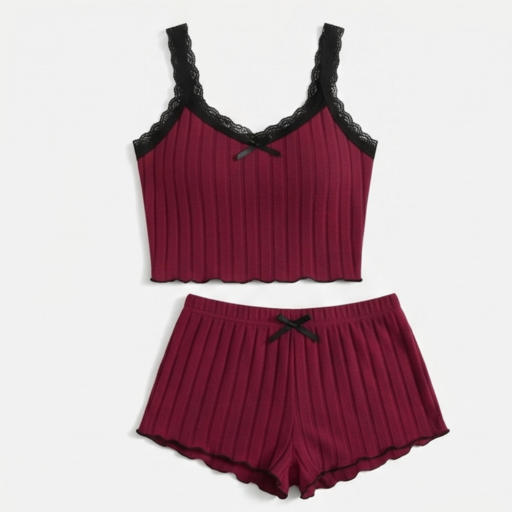 Lunavia™ – Ribbed Knit Cami & Shorts Pajama Set
