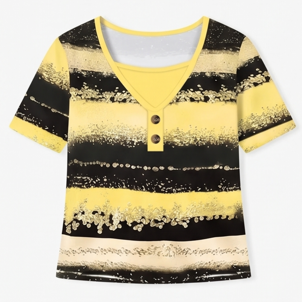 Vesper™ — Flowy Watercolor Henley for Easy Summer Style