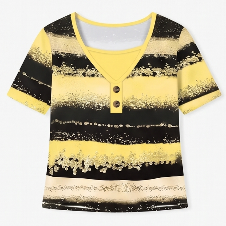 Vesper™ — Flowy Watercolor Henley for Easy Summer Style