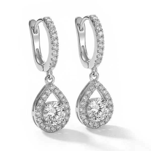Lumière™ – Crystal Teardrop Dangle Hoop Earrings
