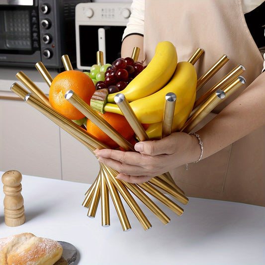 Nestelle™ – Elegant Stainless Steel Fruit Display Bowl (50% Off)