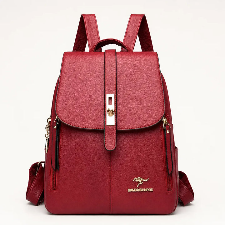 Marabella – Backpack with Twist-Lock Flap and Rose-Gold Hardware