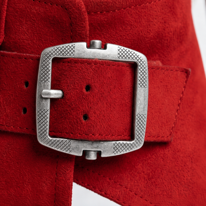 Elsera™ – Peep-Toe Platform Wedges with Buckle Detail