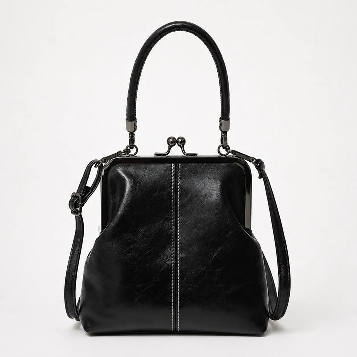 Marenza – Vintage Kiss Lock Crossbody Bag with Top Handle