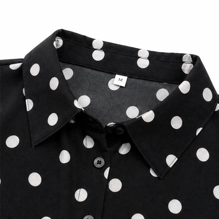 Soléa – Polka Dot Blouse and Shorts Set, Soft Drape, Summer Two Piece