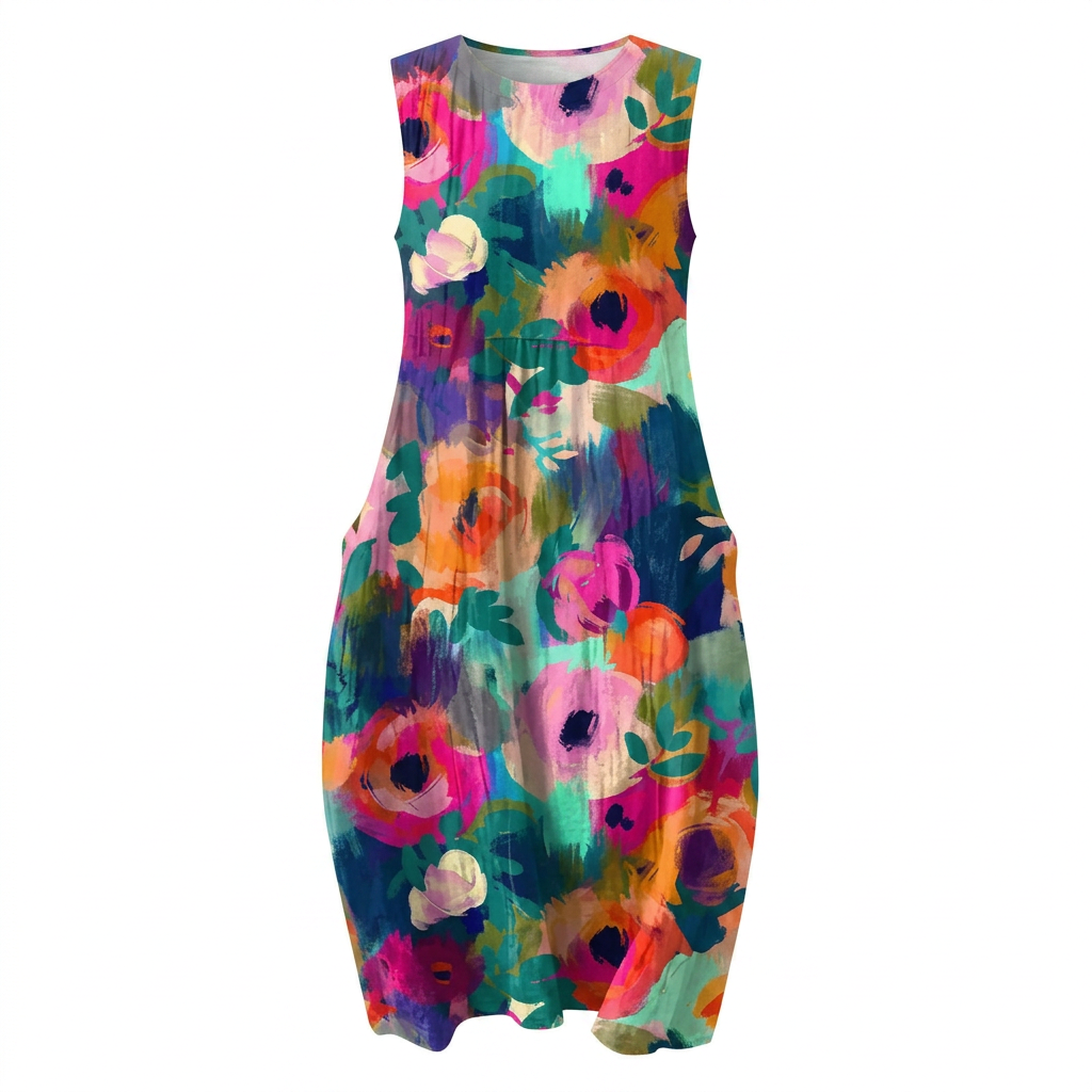 Florenza™ – Painterly Floral Midi Dress