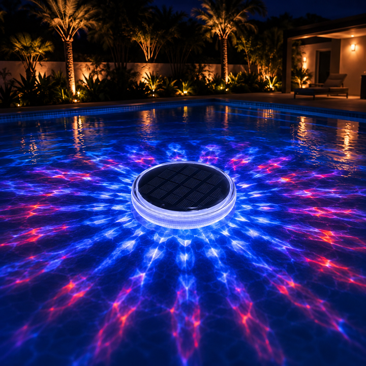 Lunara™ – Solar Floating Pool Light with Remote and Color Modes