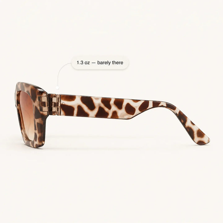 Florenza – Oversized Square Leopard Sunglasses with Gradient Lenses