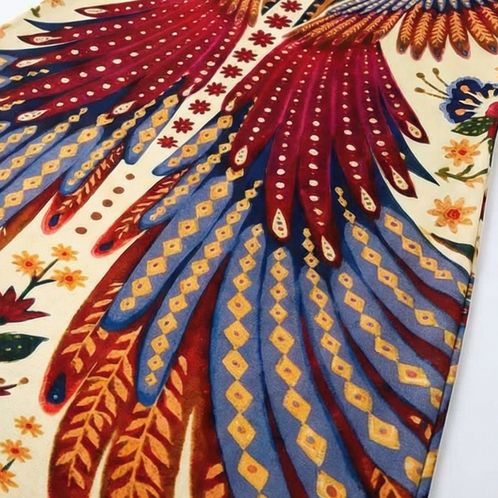 Vivara™ – Bold Peacock Wingspan Summer Dress