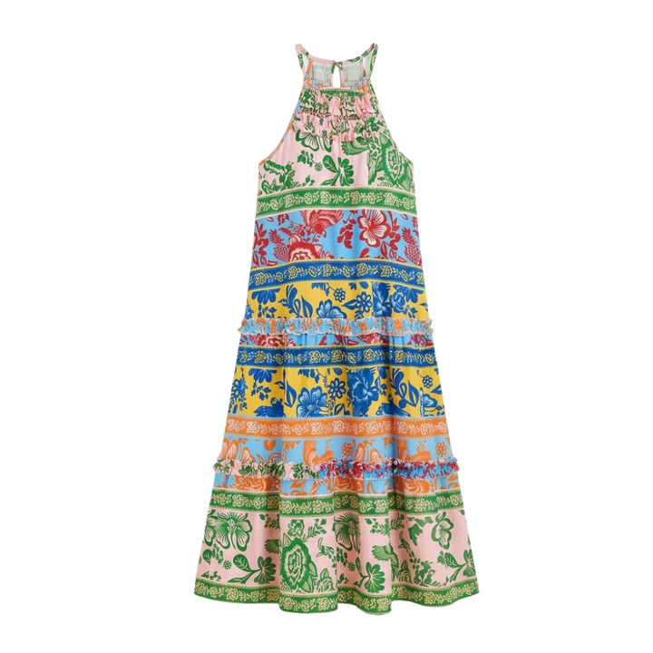 Vivanya™ – Bold Floral Summer Maxi Dress
