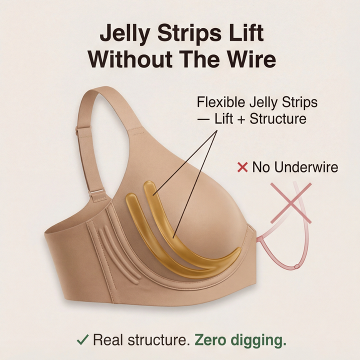 Veluna™ Wireless Jelly Strip Bra for All Day Comfort