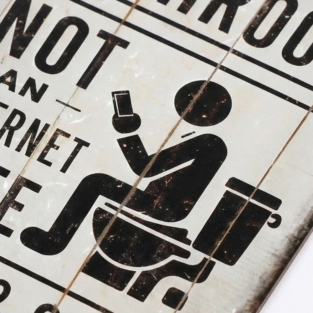Splitline™ – Vintage Metal Bathroom Humor Sign