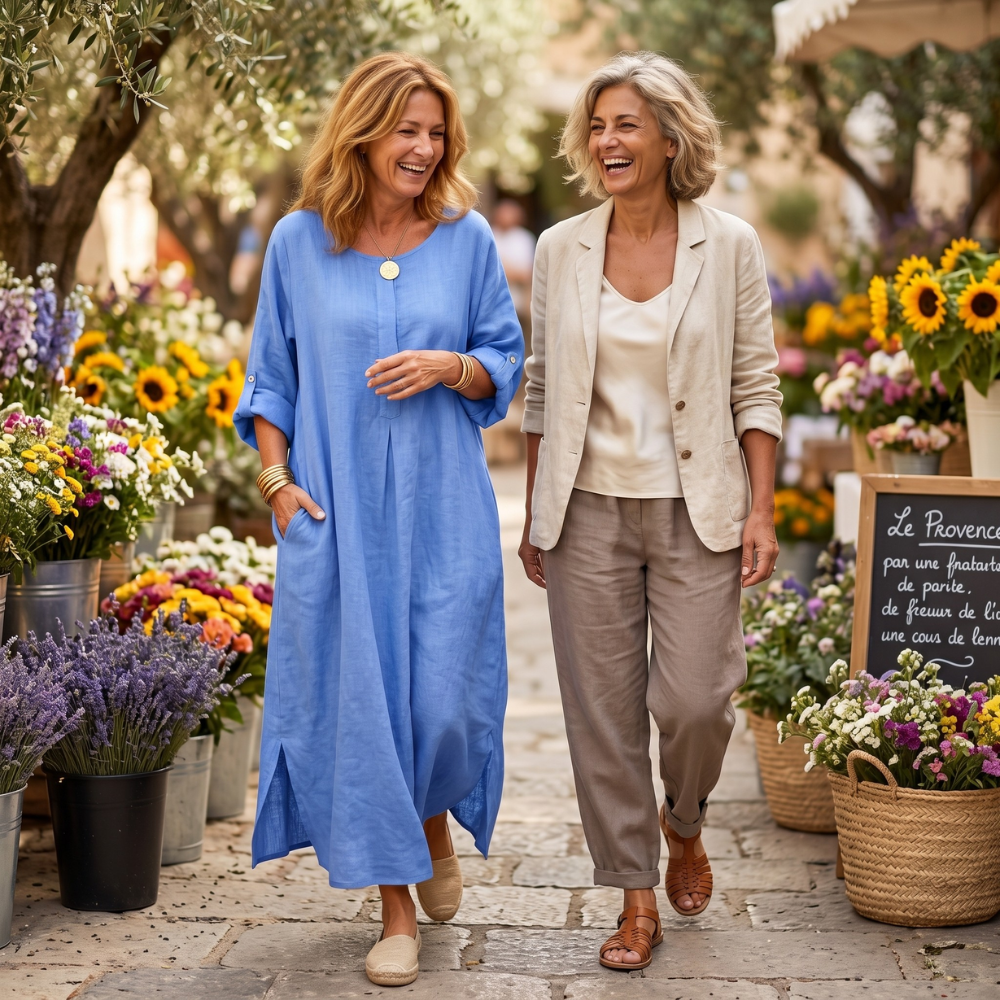 Lunavia™ – Flowy Linen-Style Maxi for Everyday Elegance