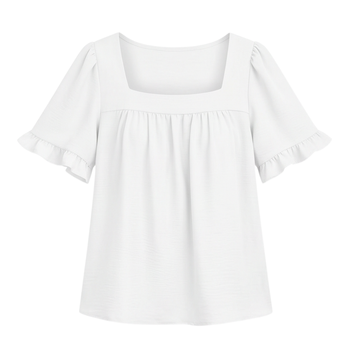 Florelle™ – Square Neck Flutter Sleeve Blouse