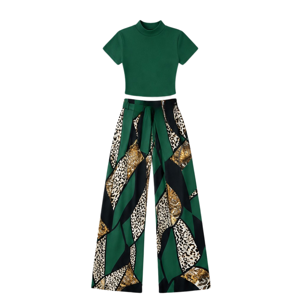 Mireya™ – Bold Print Wide-Leg Two Piece Set