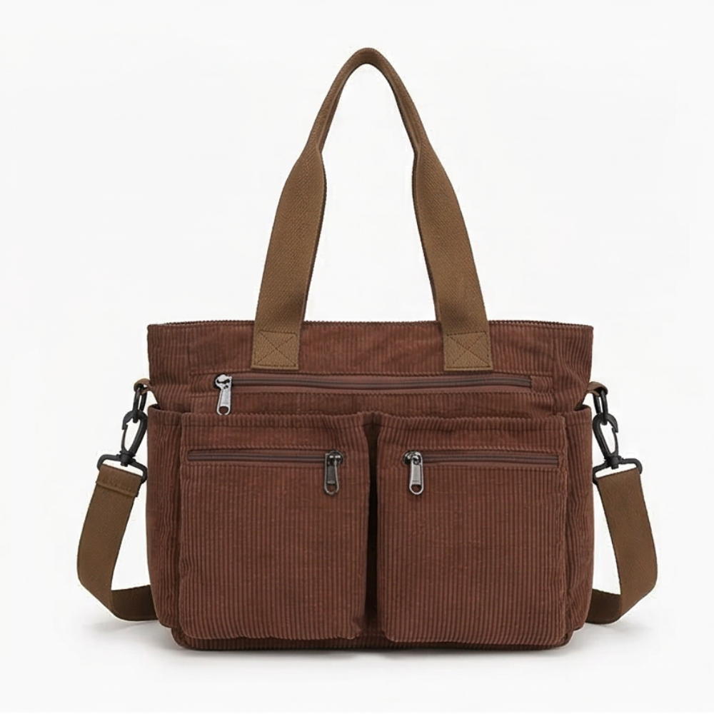 Clovera™ – Multi Pocket Corduroy Shoulder Bag