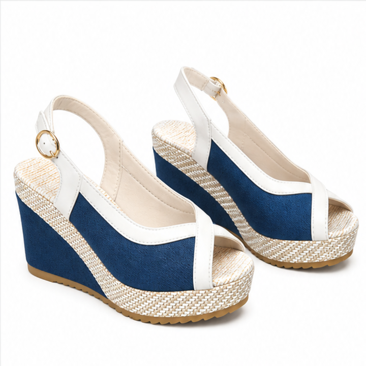 Veluna™ – Cushioned Peep-Toe Wedge Sandals for Summer