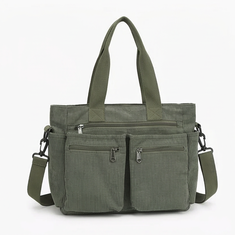 Clovera™ – Multi Pocket Corduroy Shoulder Bag