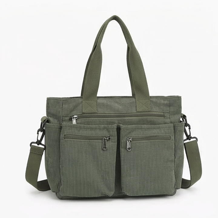Clovera™ – Multi Pocket Corduroy Shoulder Bag