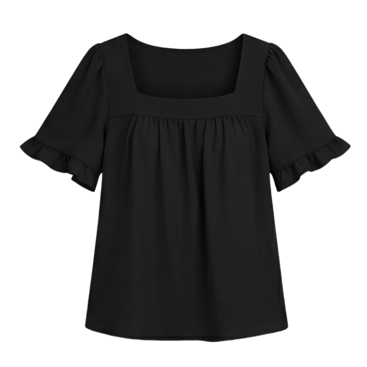 Florelle™ – Square Neck Flutter Sleeve Blouse