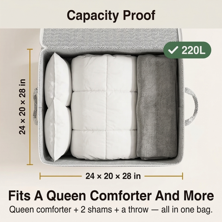 Tidara™ – Large Capacity Storage Bag for Blankets and Quilts