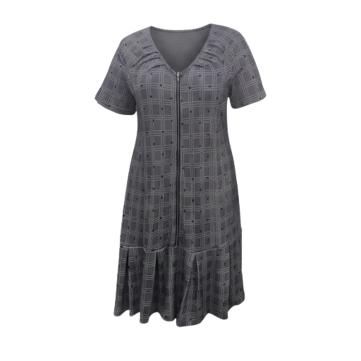 Zippella™ – Zip-Front Midi Dress for Effortless Everyday Comfort