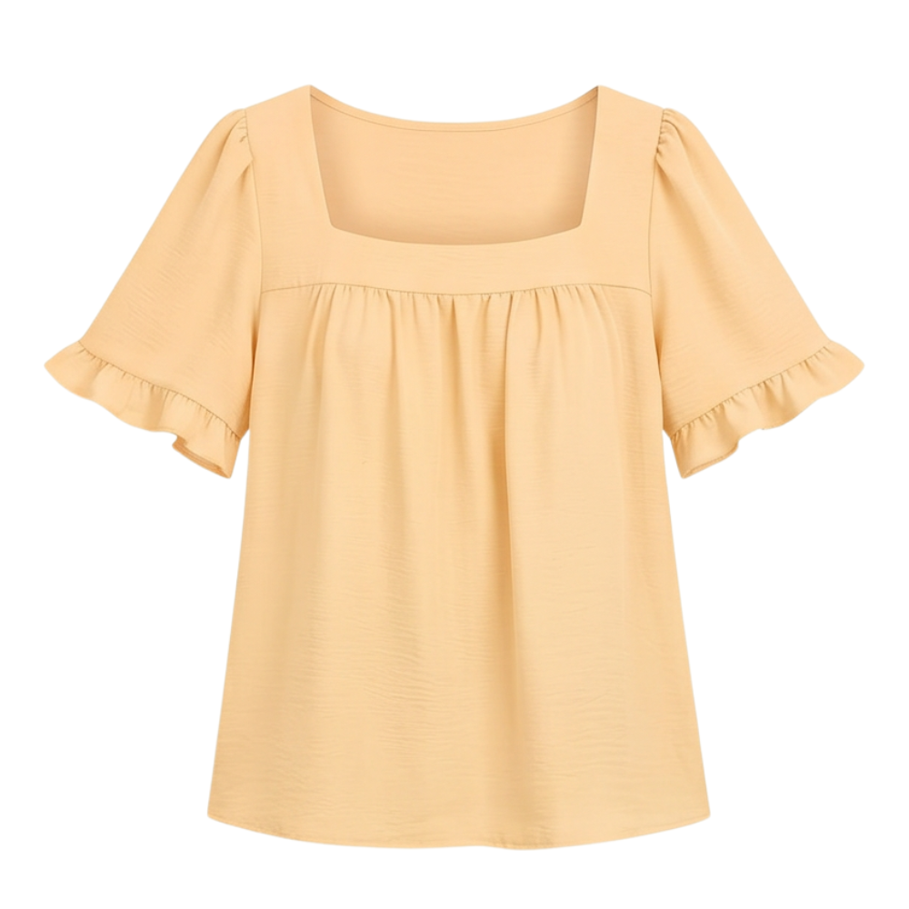 Florelle™ – Square Neck Flutter Sleeve Blouse