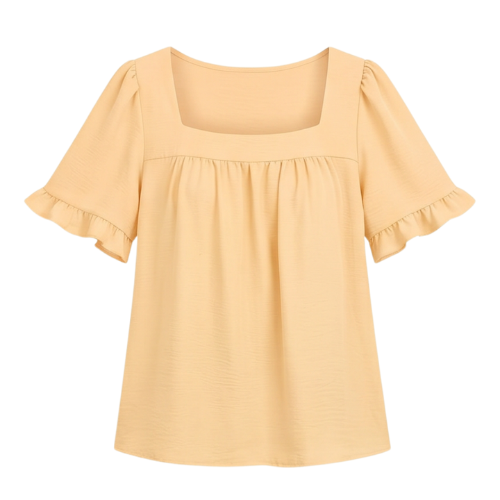 Florelle™ – Square Neck Flutter Sleeve Blouse