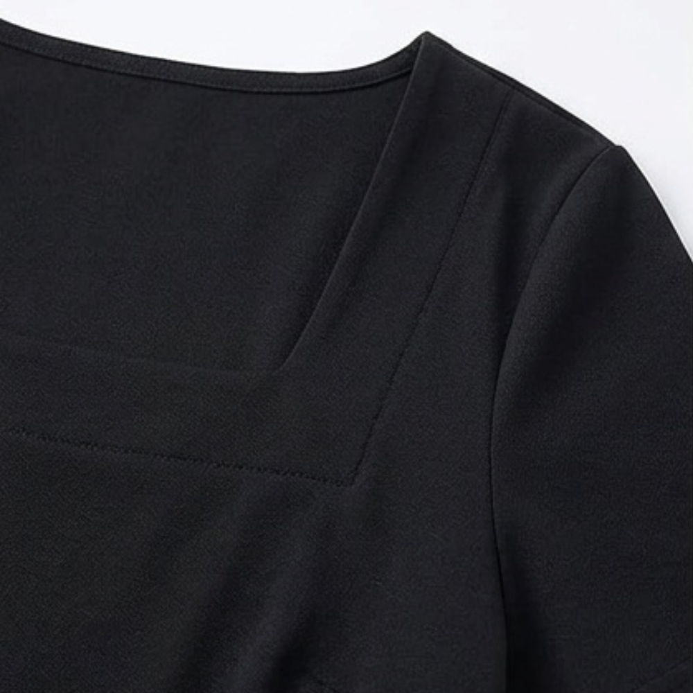 Soliva™ - Soft Square-Neck Pocket Dress