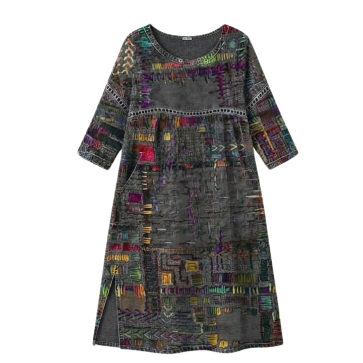 Tessara™ – Artisan Print Cotton Dress with Pockets
