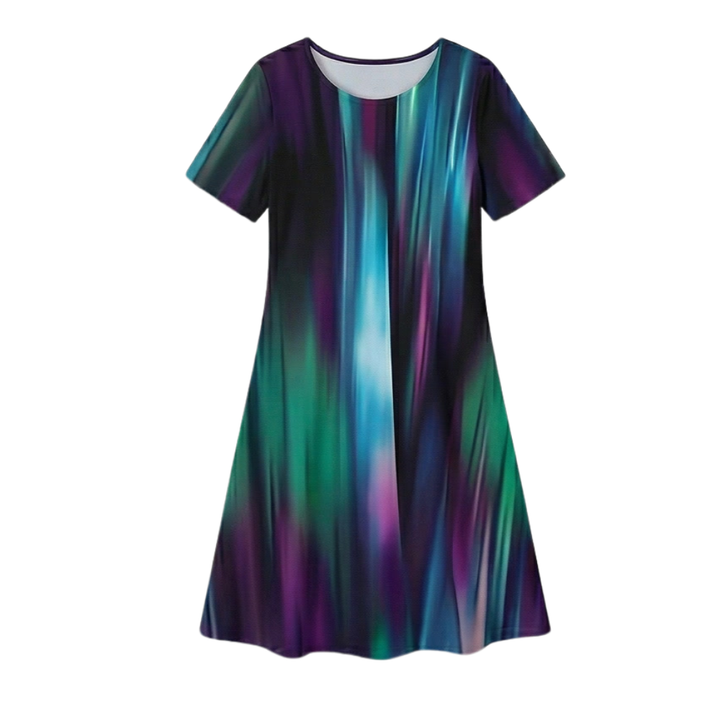 Vivara™ – Pleated Gradient Print Dress
