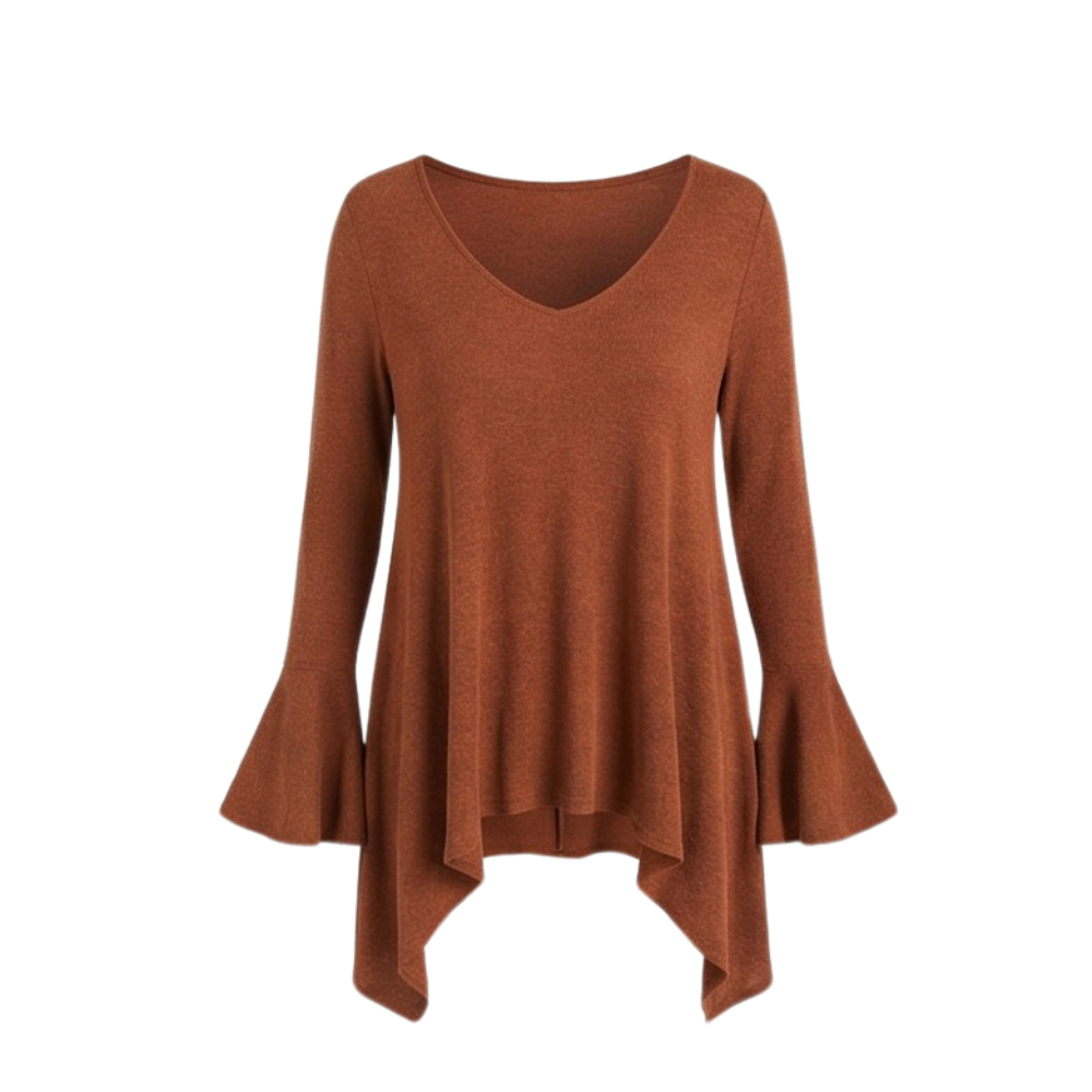Lirelle™ — Flowy Handkerchief-Hem Knit Tunic