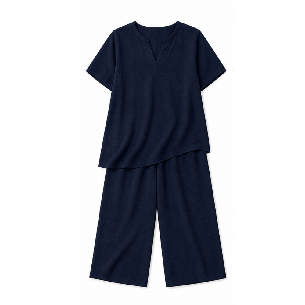 Rivelle™ - Relaxed Two-Piece Set with Wide-Leg Pants