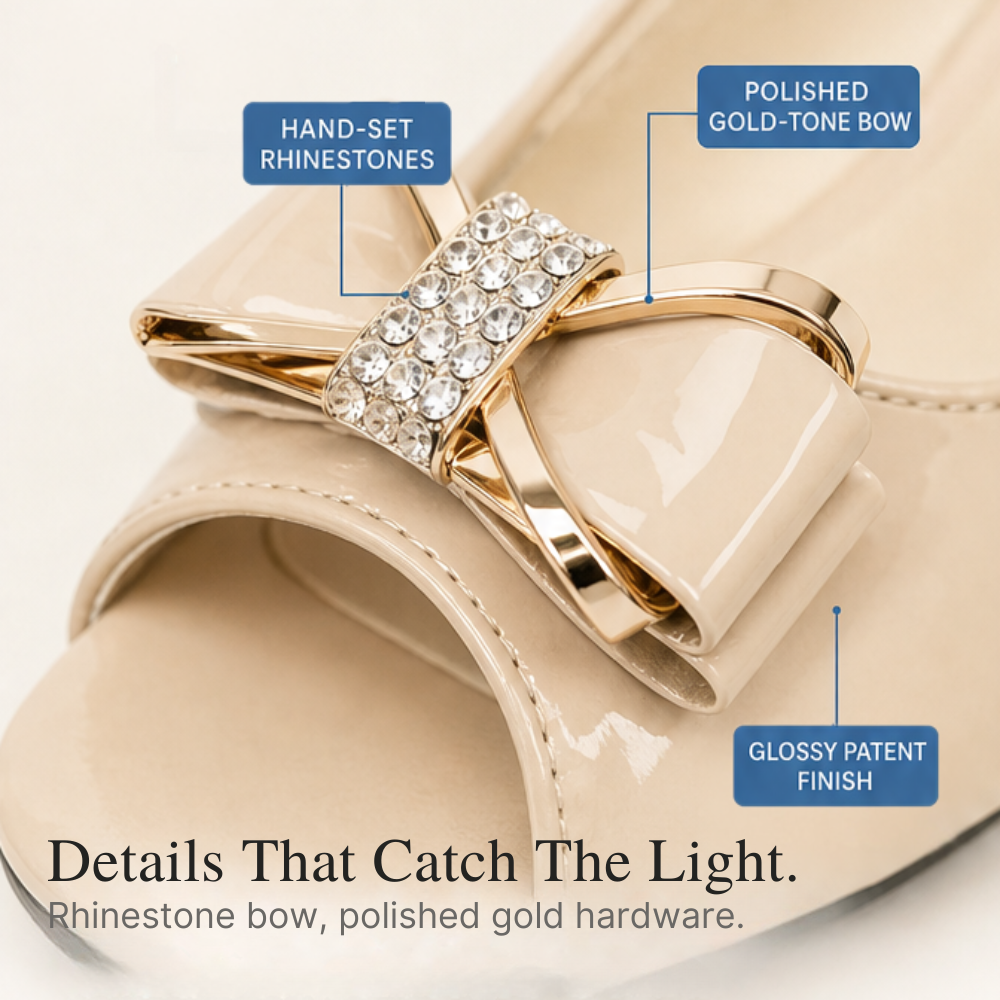 Belluna™ – Rhinestone Bow Slingback Heels
