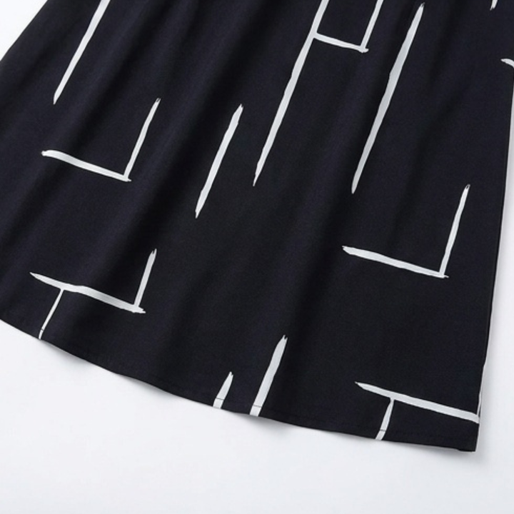 Elunara™ – Pocketed Dolman Dress with Abstract Print
