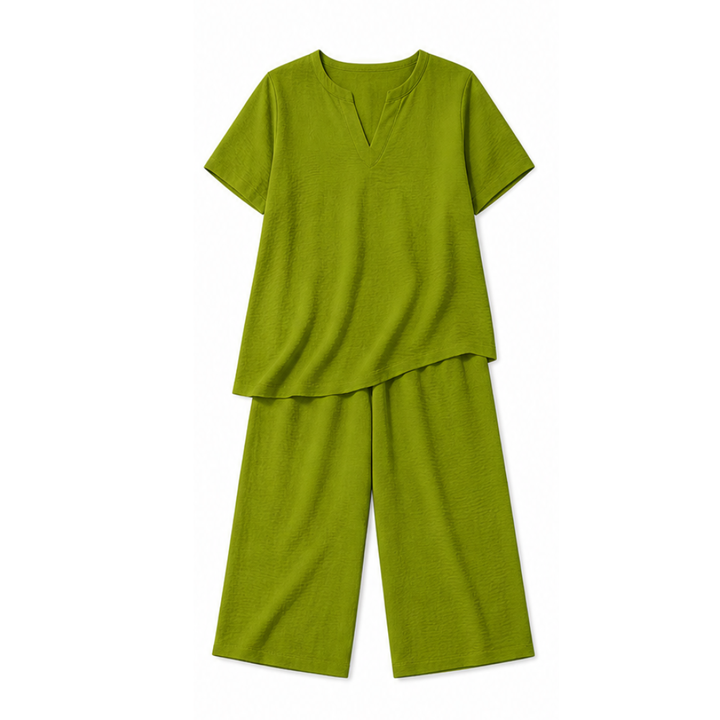 Rivelle™ - Relaxed Two-Piece Set with Wide-Leg Pants