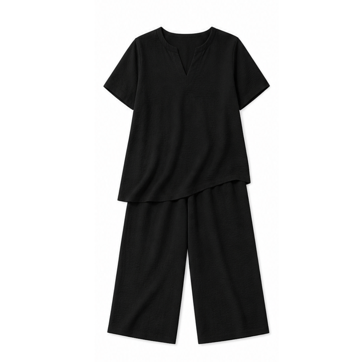 Rivelle™ - Relaxed Two-Piece Set with Wide-Leg Pants
